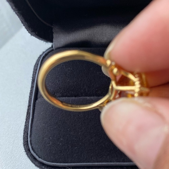 COPY - Tiffany & Co. 18k Yellow Gold Citrine & Diamond Cocktail Ring, Size 6 - Picture 2 of 4